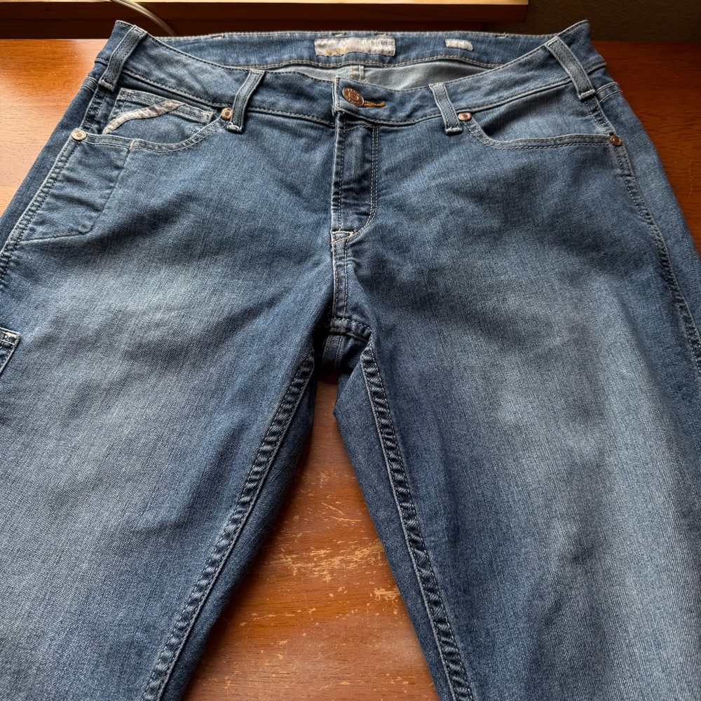 Ariat Rebar Mens Denim Jeans Mid Rise Boot Cut Workwear 31R Utility Pocket 32x30 - Picture 10 of 15
